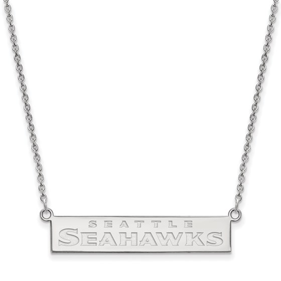 Sterling Silver Seattle Seahawks Small Bar Necklace Sterling Silver Seattle Seahawks Small Bar Necklace
